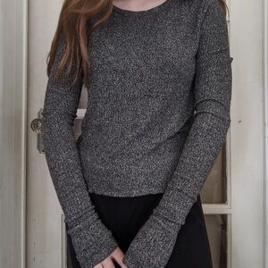 Brandy Melville Gray Long Sleeve Women's Top